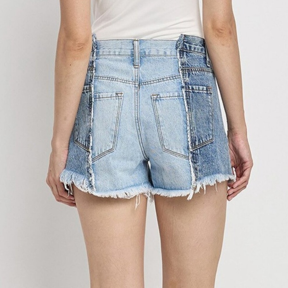 Flying Monkey Two Tone Patch High Rise Denim Shor… - image 6